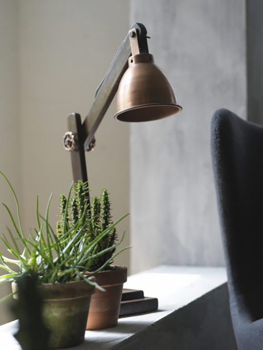 Bordslampa \'Madrid\' - Koppar/Brun